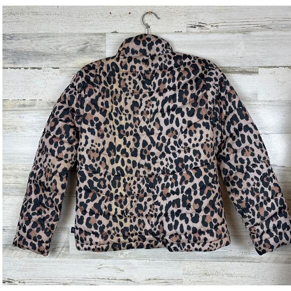 GAP Womens XS Black Tan Ombre Cheetah Print Lined Zip-Up Puffer Jacket NEW - Picture 2 of 6